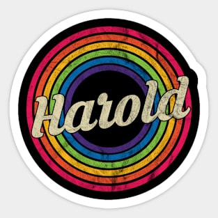 Harold - Retro Rainbow Faded-Style Sticker
